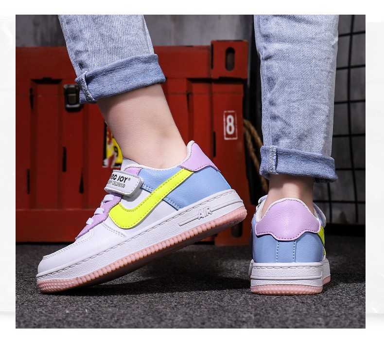 abc joy童鞋男儿童运动鞋女新款校园时尚小白鞋中大小少年透气舒适