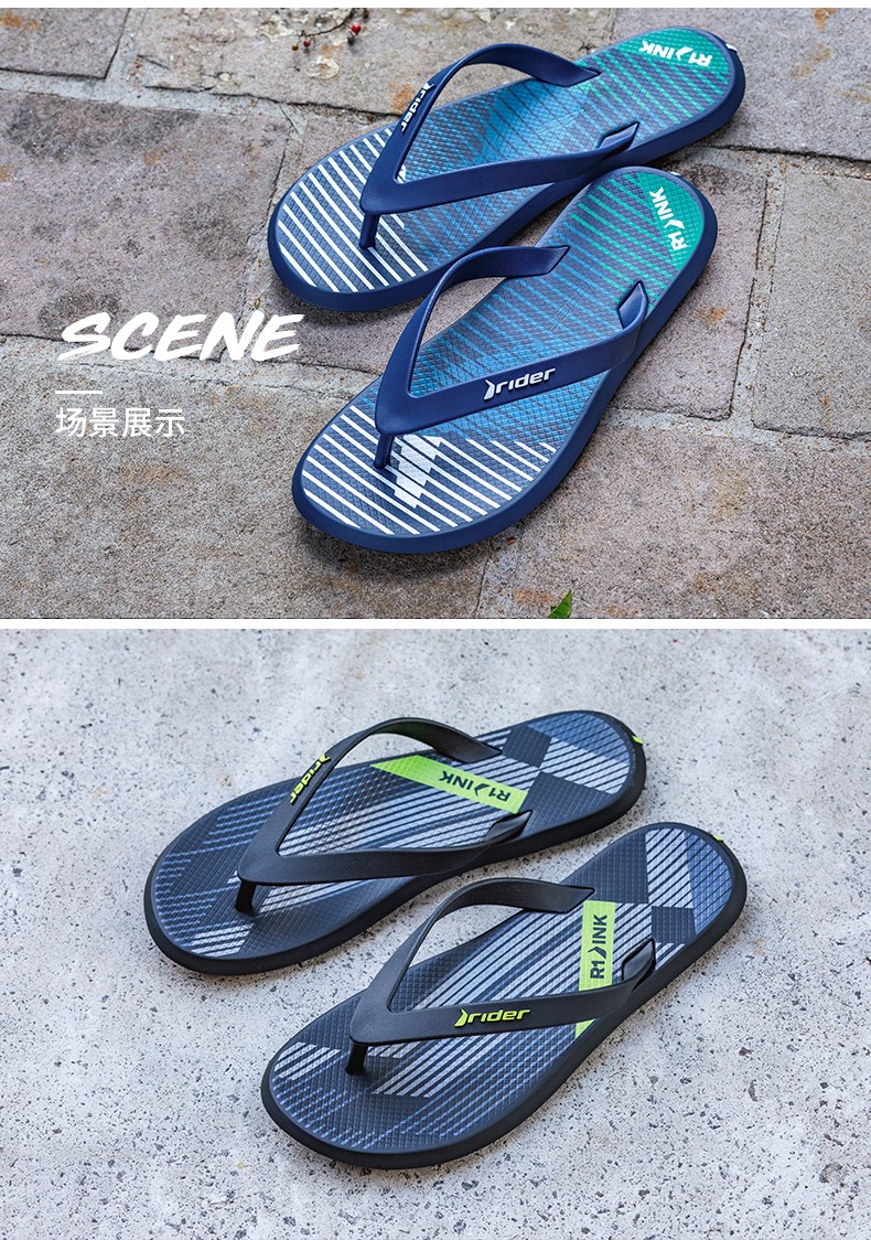 rider新款男士拖鞋巴西进口夹趾拖户外休闲人字拖r1油墨系列沙滩鞋
