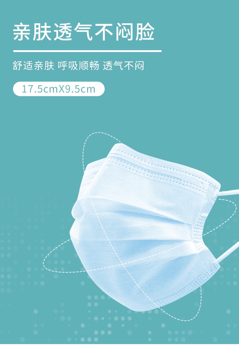 海峰医用外科灭菌级耳挂式平面型无菌透气口罩20包装200支