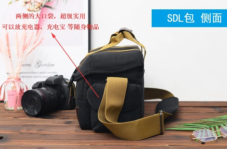 Camera bag men's and women's SLR micro-single camera bag Sudiro single shoulder suitable for 650D800D700D750D850D200D khaki Camera bag men's and women's SLR micro-single camera bag Sudiro single shoulder suitable for 650D800D700D750D850D200D khaki