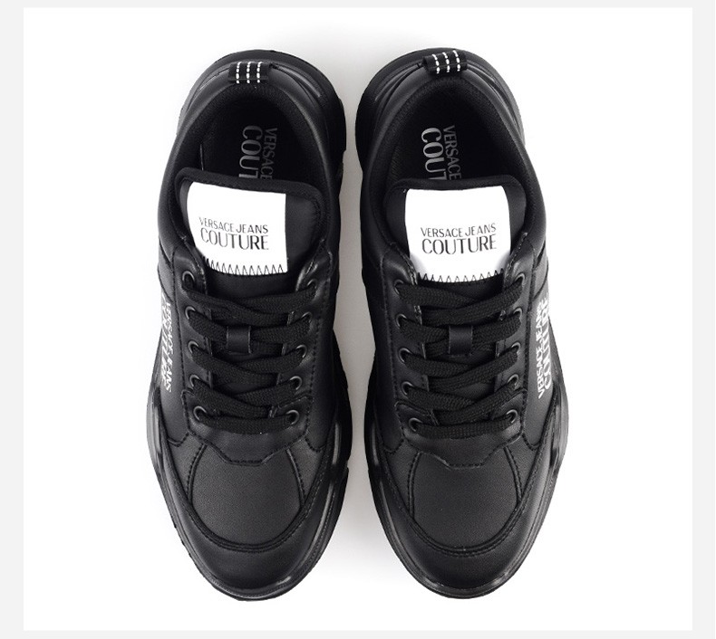 范思哲versace 男鞋时尚男士印花字母休闲运动鞋 98579 黑色 42