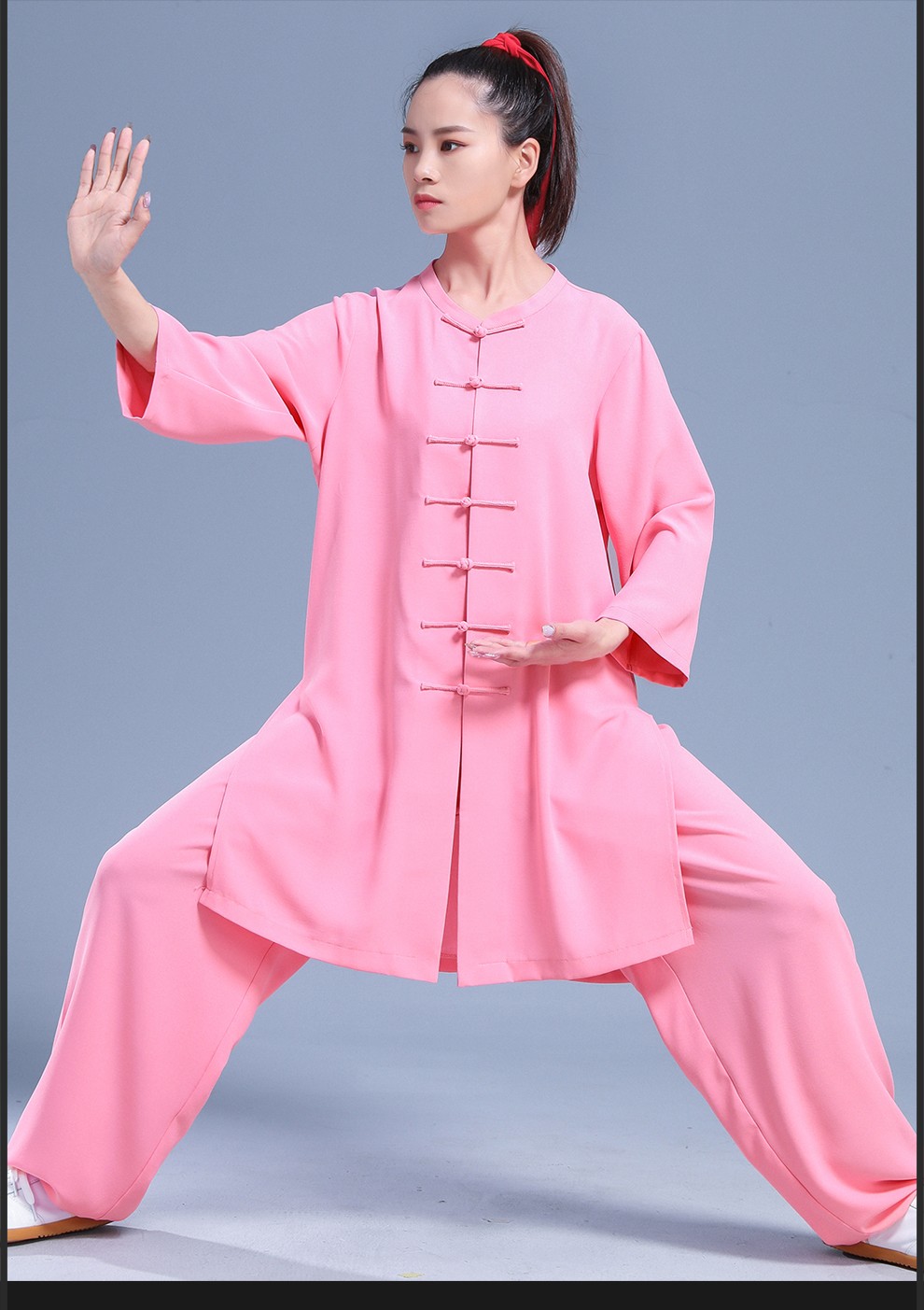 云太极陈家沟夏季新款九分袖太极服清凉中式透气武术晨练高端2021粉色