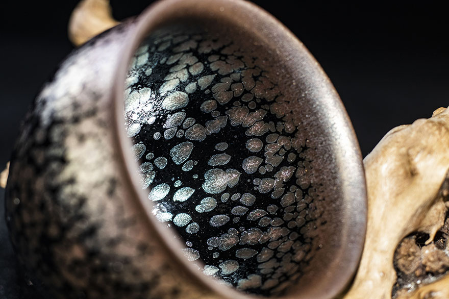 非遗传承人 飞惺建盏【油滴闻香杯】口径6.5cm z47-425