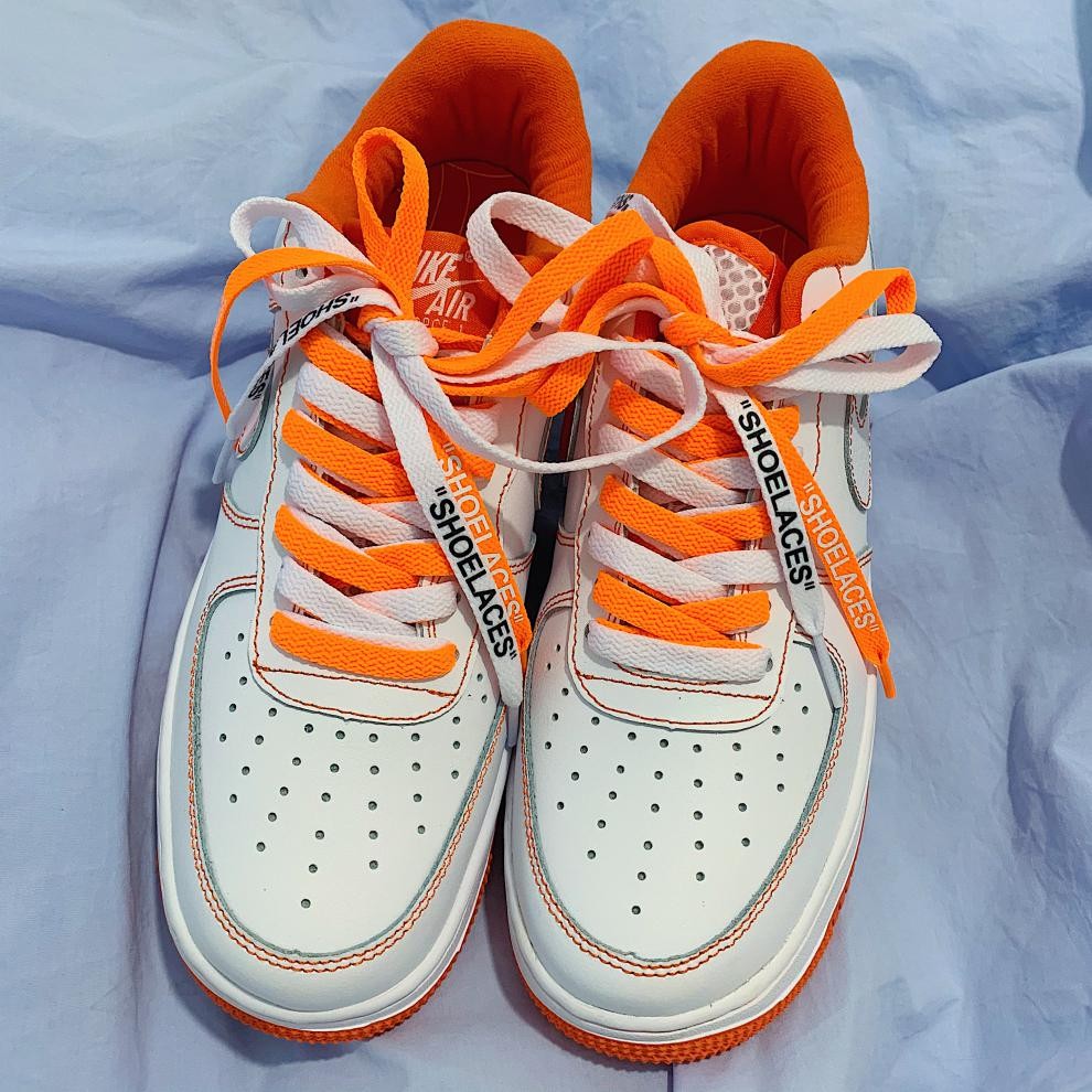 适配耐克nikeaj1洛克公园空军一号af1橙色白色鞋带反光ow联名鸳鸯其它