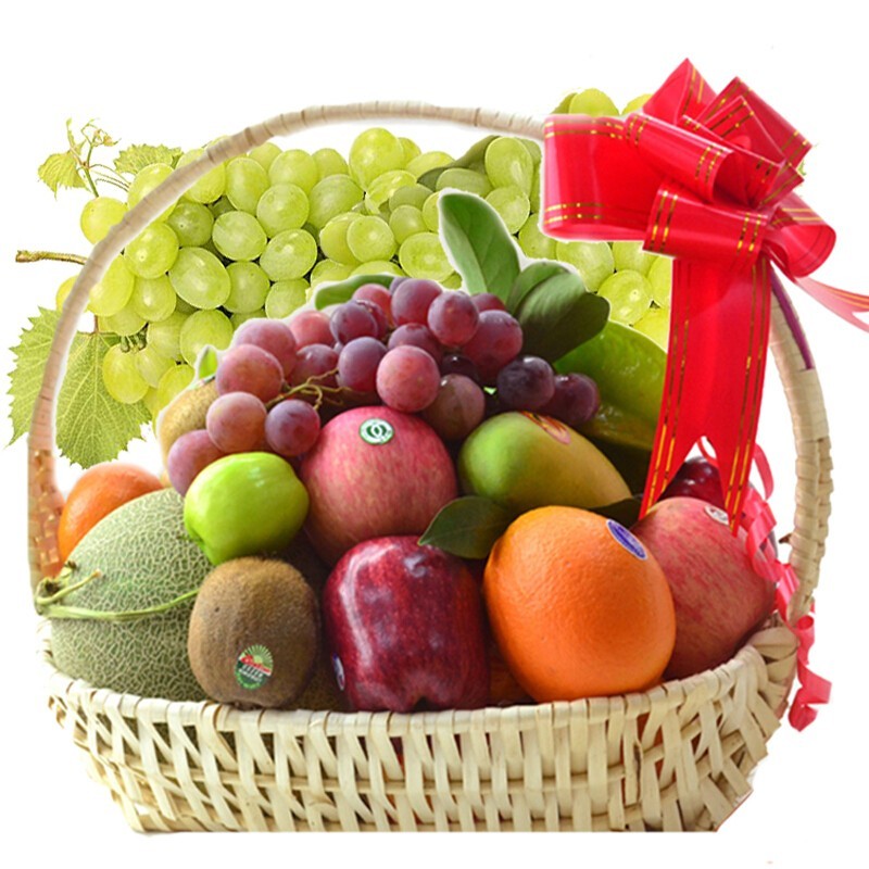 新鲜水果果篮速递春节送礼果篮鲜花送长辈领导生日礼物蛋糕组合北京