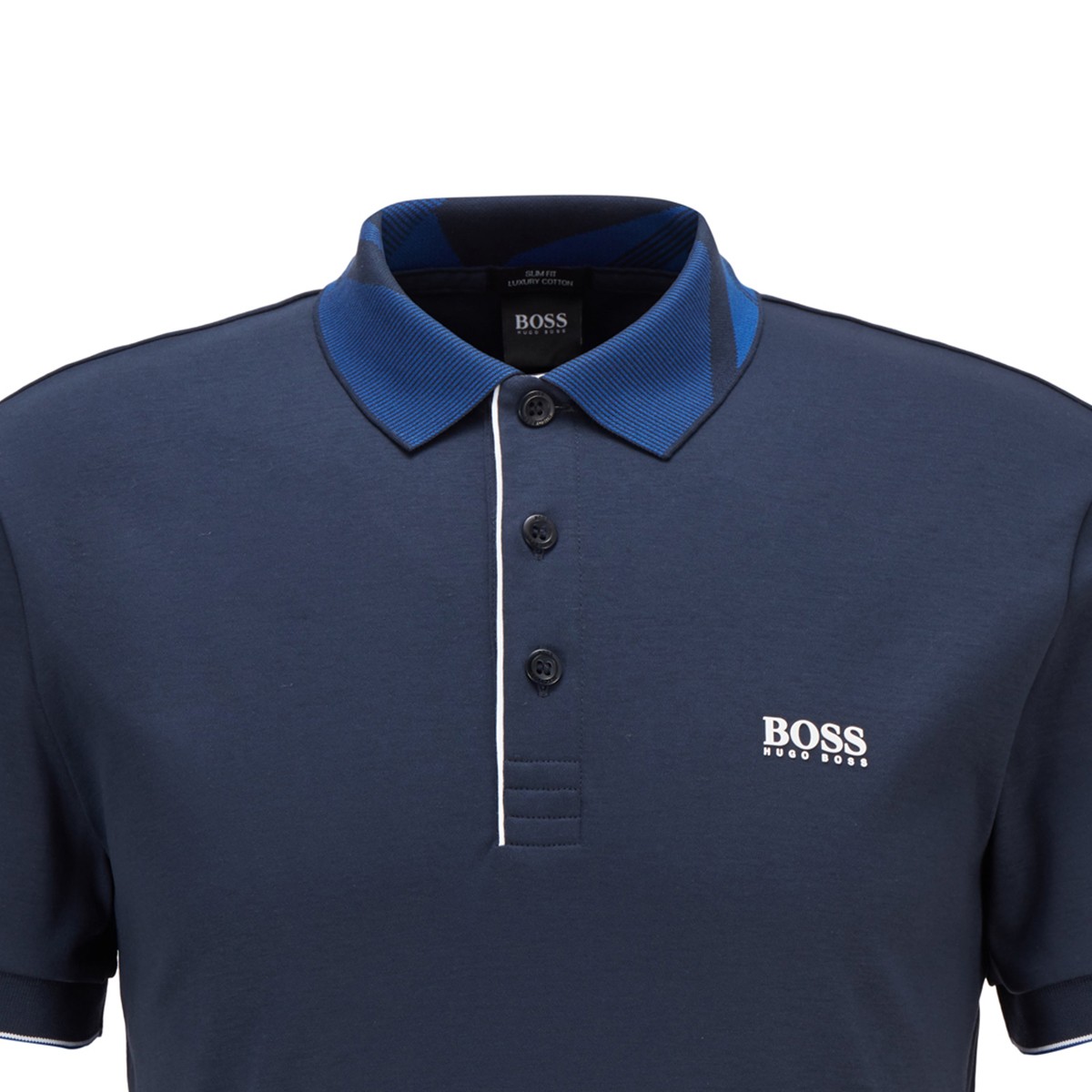 hugoboss雨果博斯男士春夏商务休闲印花领纯棉短袖polo衫001黑色m