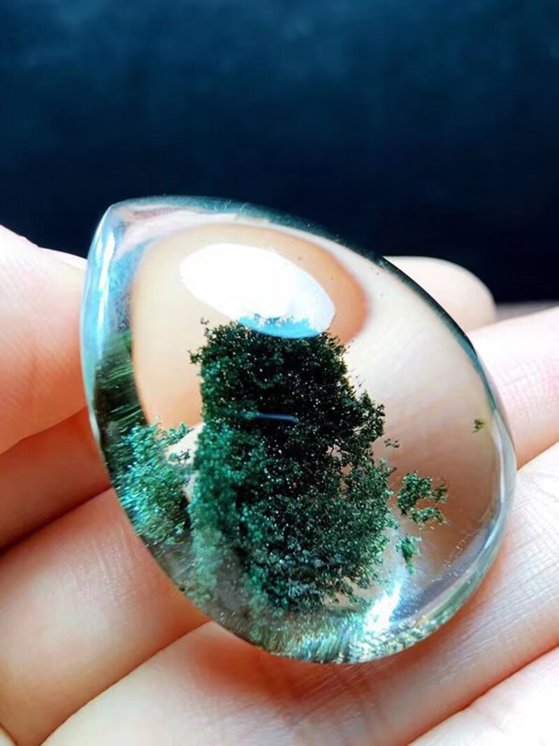 诺源珠宝天然巴西绿幽灵金字塔聚宝盆无事牌吊坠牌型正大气男女款送