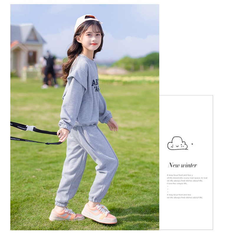 迪莎童话女童春装网红套装新款洋气女大童运动休闲卫衣时尚衣服春秋两