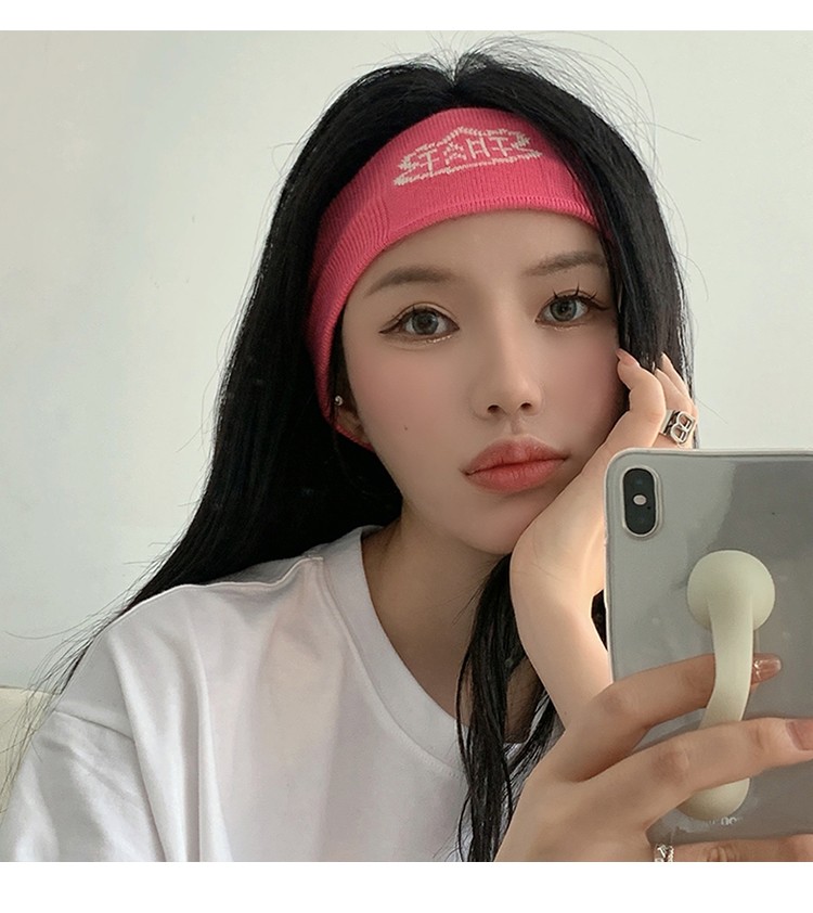 shufen 网红运动发带女夏天健身吸汗发带外出跑步宽边束发带酷街头宽