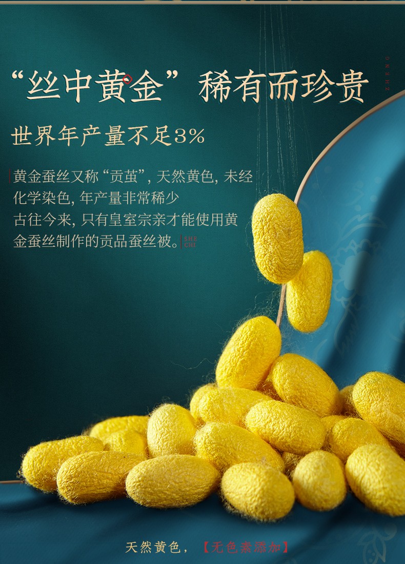 江南古韵 蚕丝被100%桑蚕丝长丝被子奢华黄金茧被子被芯春秋双人被
