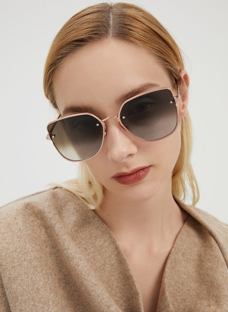 charleskeith21新品ck371280475女士细边框方形太阳眼镜rosegold玫瑰