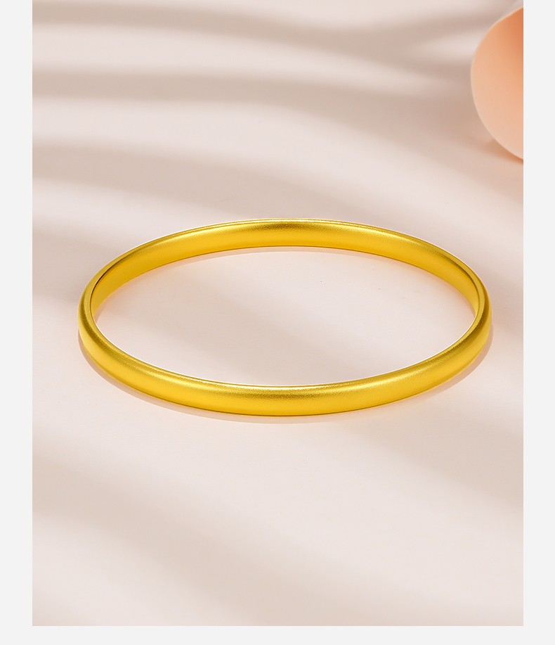 周六福黄金手镯女款足金简约素金镯子手饰计价60mm112g含工费650元