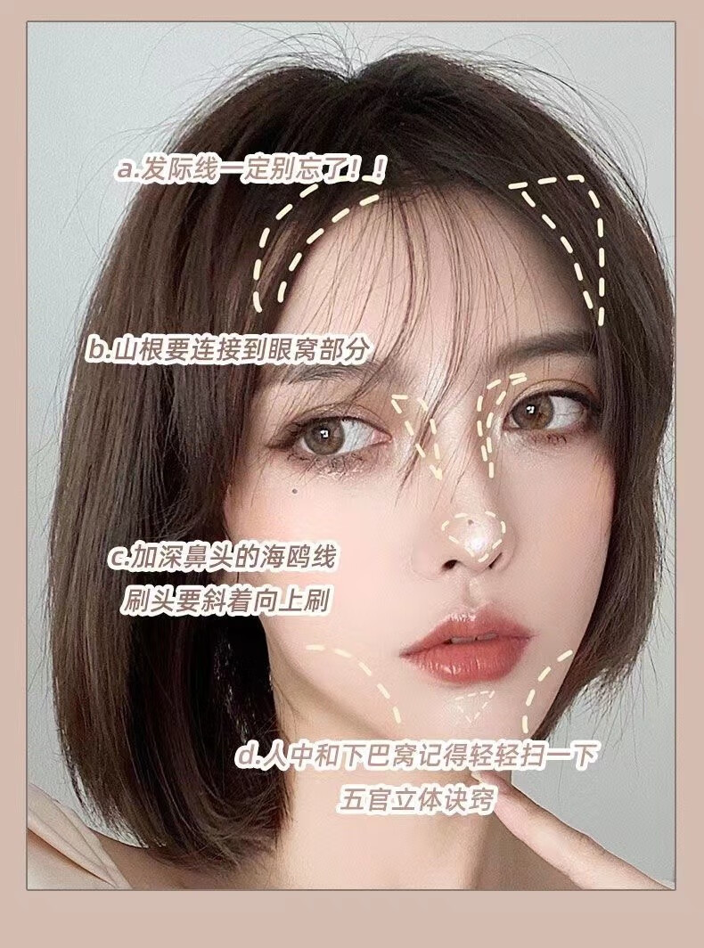 JILL LEEN修容盘三色双色立体修容阴影鼻影盘组合平价大碗 三色修容粉08-10g