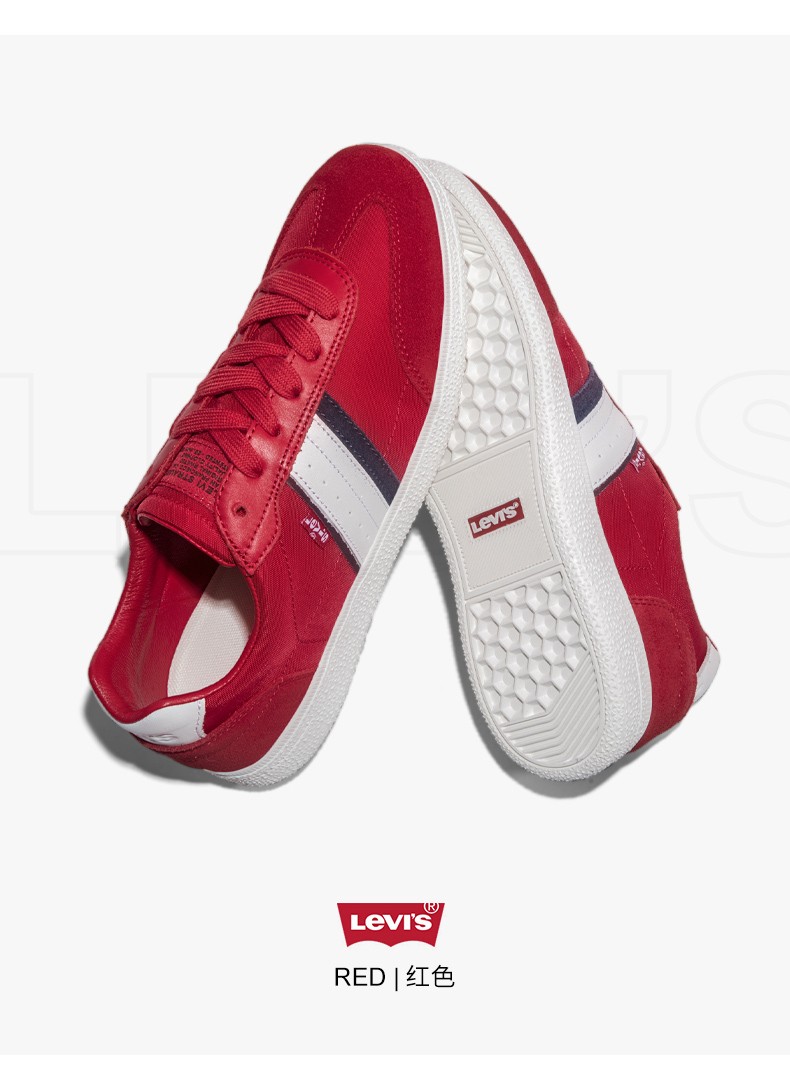 levis李维斯休闲鞋男鞋德训鞋板鞋男户外鞋缓震时尚拼色皮鞋子男白色