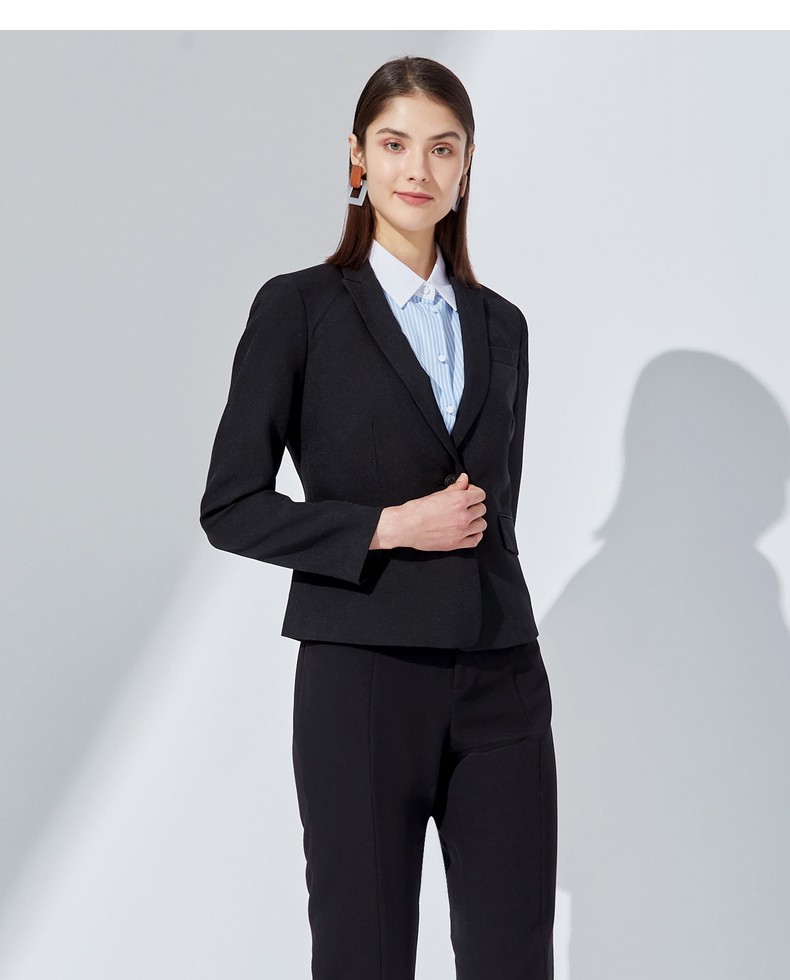 g2000女装春夏新款正装商务收腰一粒扣西装外套职业西服83210101黑色