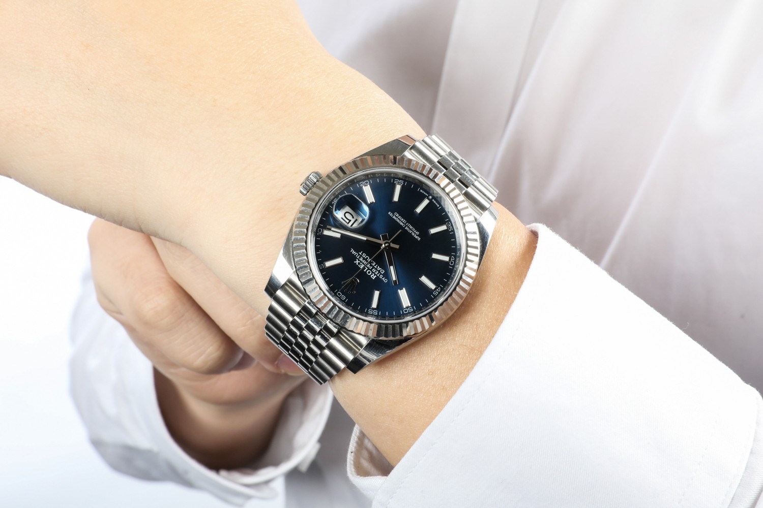 二手95新劳力士126334日志型系列男表41mm表径蓝面日历显示自动机械