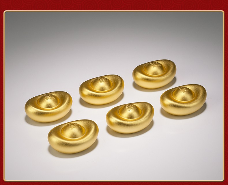 铜师傅全铜金元宝摆件真金鎏镀实心铜元宝家居饰品金元宝礼品办公桌