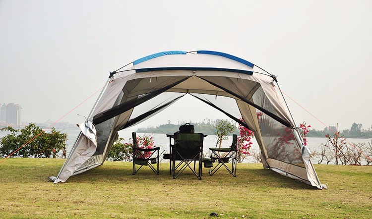 户外天幕凉棚露营58人人烧烤遮阳棚便携式大天幕野餐露营野外帐篷郊游
