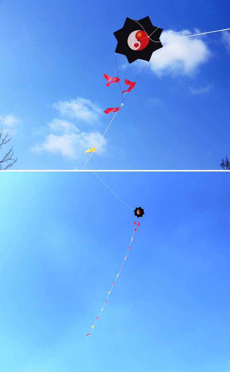 潍坊百特风筝1米伞布八卦风筝玩家风筝好飞抗大风八角风筝 1.