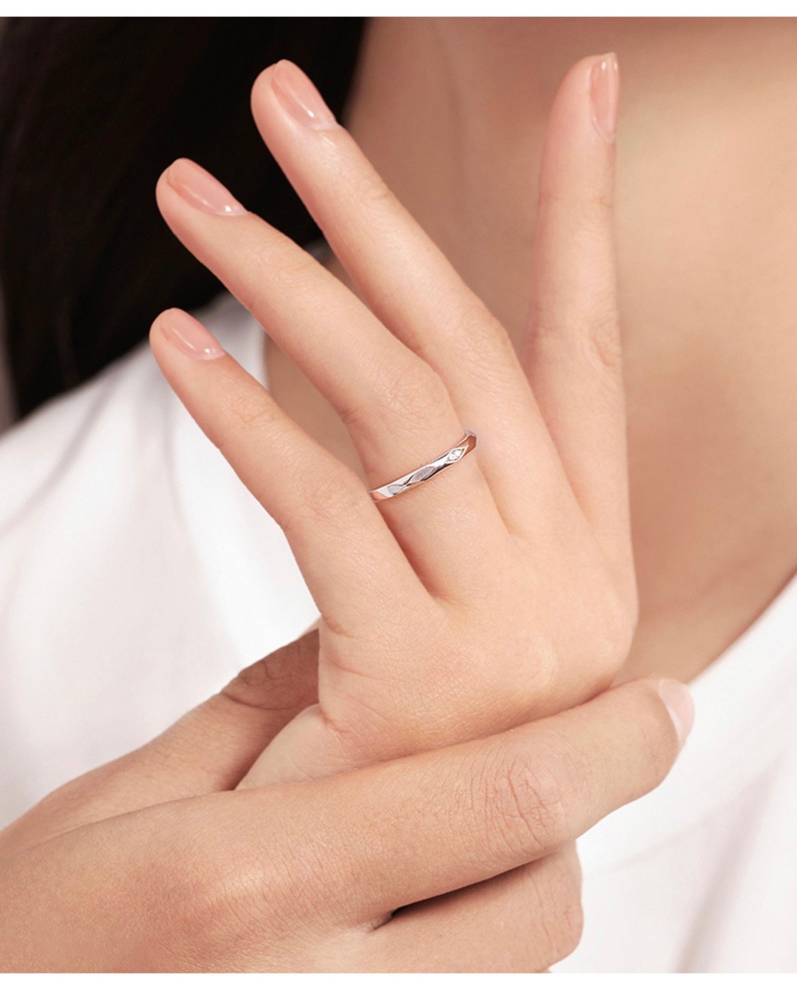 法卡曼facaman品牌情侣戒指一对开口对戒男女婚戒钻戒送情人节礼物