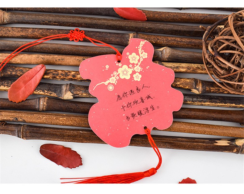 创意彩色许愿卡吊卡树幼儿园贺卡心愿挂件手工自制学生春节日祝福卡片