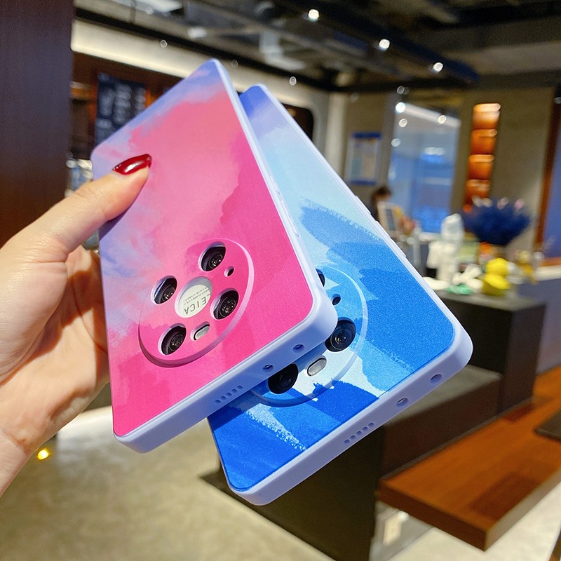 手机壳mate30epro水彩全包镜头防摔硅胶保护套p4030外壳冬雪色华为