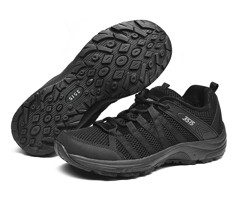 3515强人户外休闲网鞋男跑步鞋夏季黑色网纱运动鞋38