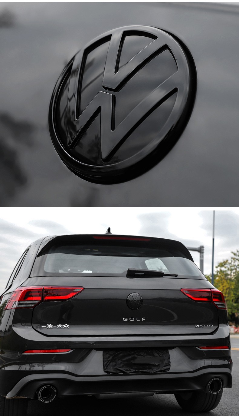 舒迈21款大众高尔夫8pro代装饰中网黑标rline外观改装件前后车标贴 21