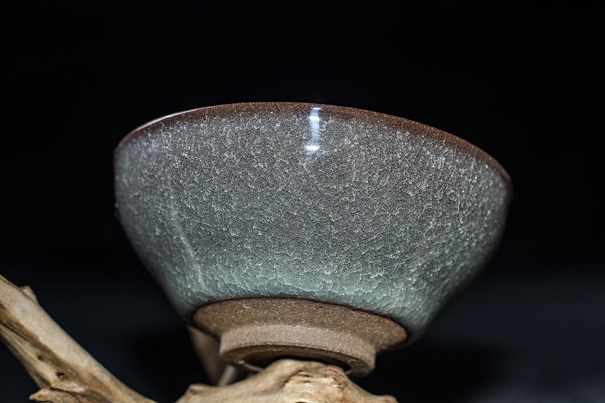 【玉玲珑】冰裂开片 恬淡静雅 李振贵 建盏名家 口径9.2cm w26-425