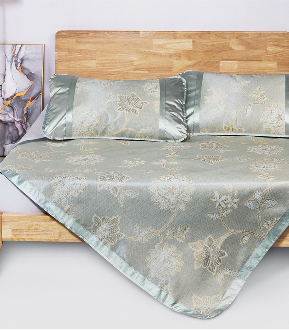 【罗莱(luolai)冰丝席】罗莱家纺 冰丝席 夏季冰丝空调凉席三件套折叠