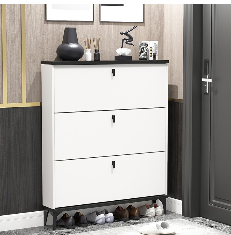 鞋柜17cm轻奢入户门厅玄关柜家用门口翻斗式窄鞋柜大容量17直角鞋柜