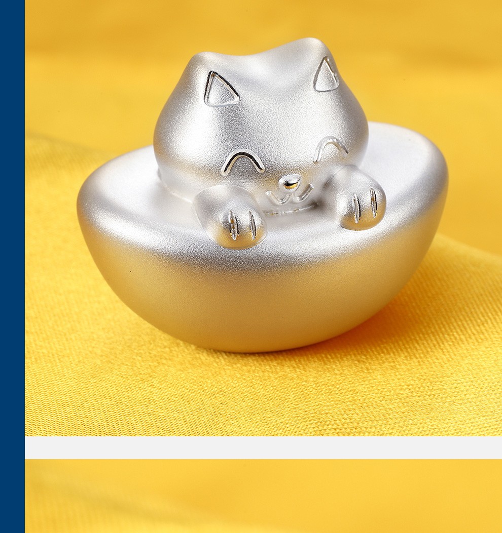 中国白银投资银元宝空心999足银银锭银料卡通生肖摆件礼品礼盒包装萌