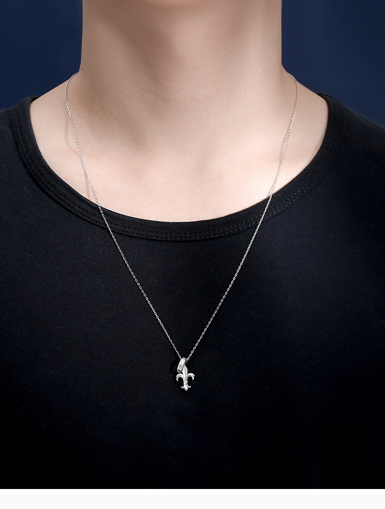 鑫铂尼银项链男潮饰品男士吊坠男生嘻哈挂件潮牌简约百搭配饰小众设计