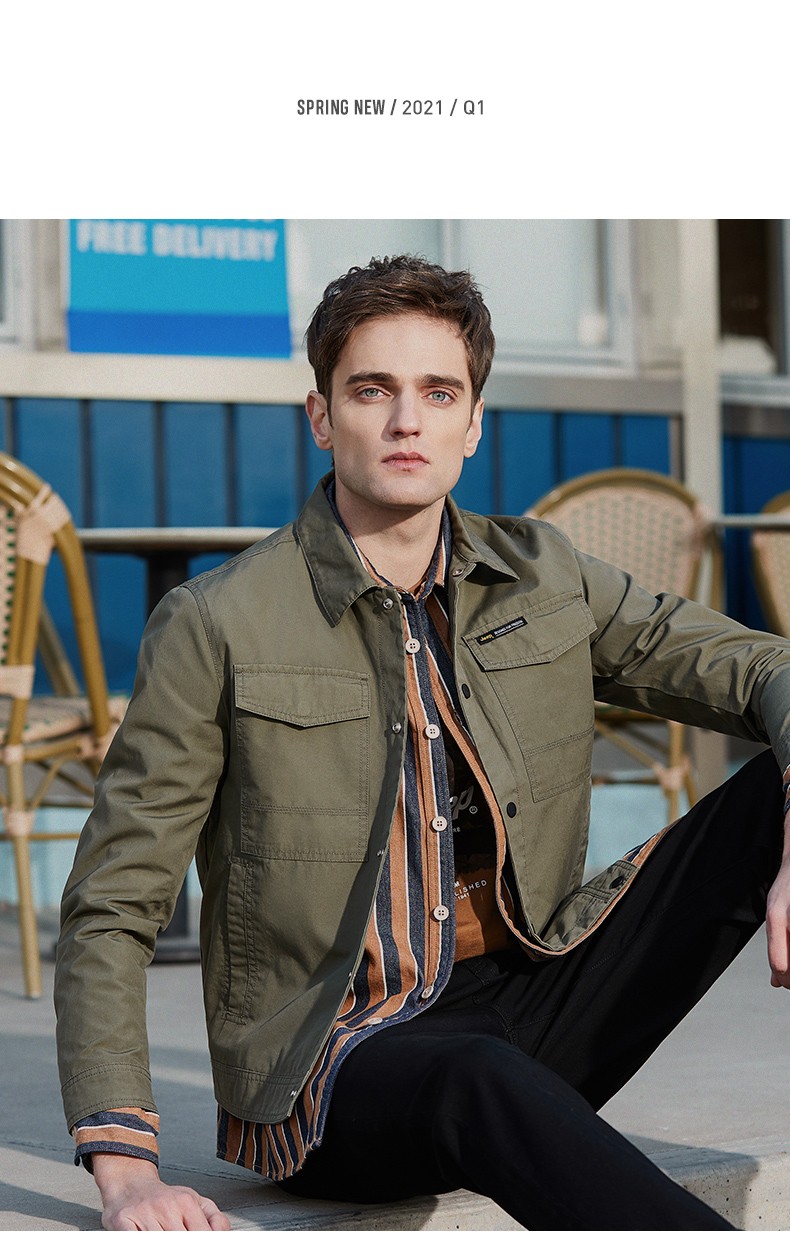 男装 夹克 jeep jeep吉普夹克男2021春季新款薄款潮流英伦工装风男士