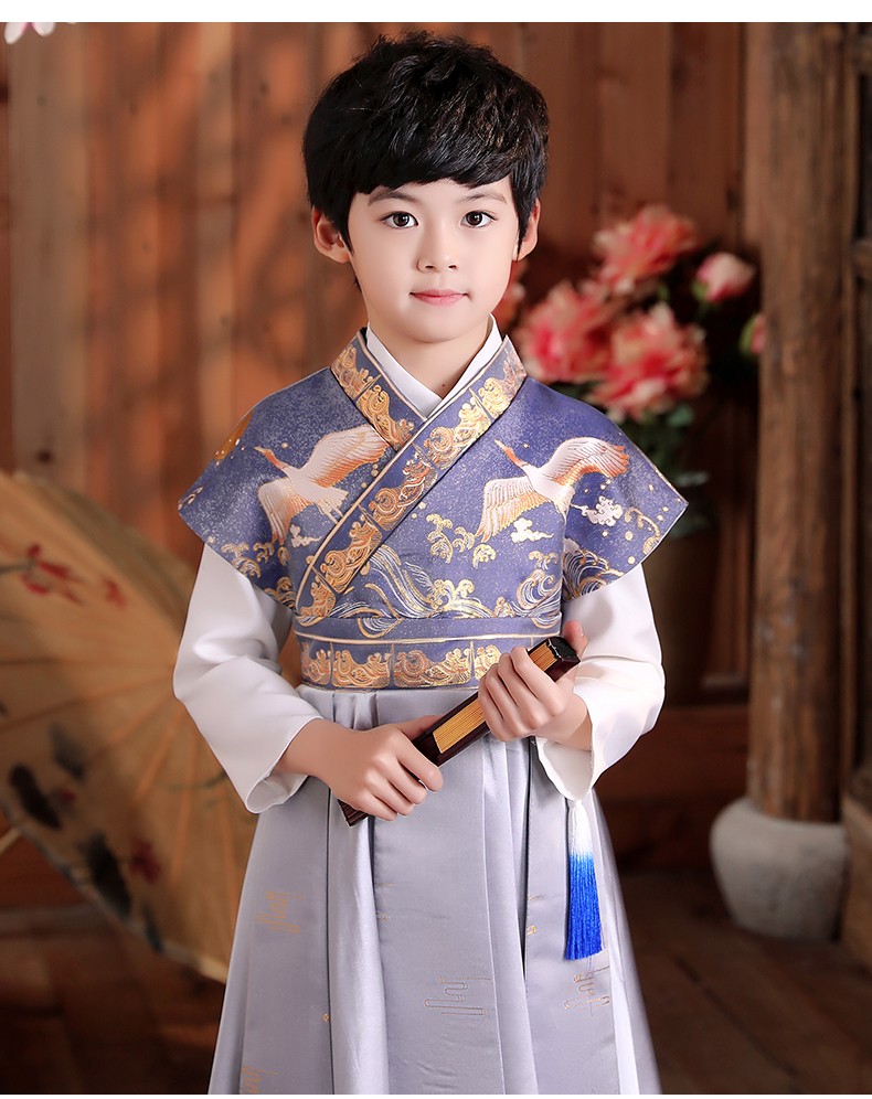 蕊派儿童古装汉服中国风表演服男宝古风童装男童唐装国学服演出服秋冬