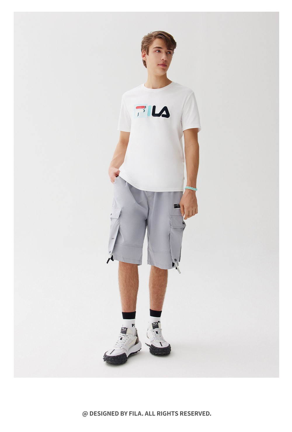 fila斐乐男装white line官方男士短袖t恤2021年夏季休闲运动上衣 标准