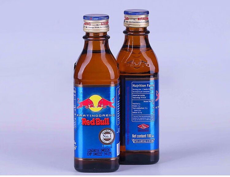 泰国进口红牛redbull维生素功能饮料玻璃瓶运动饮料50瓶整箱100ml瓶1