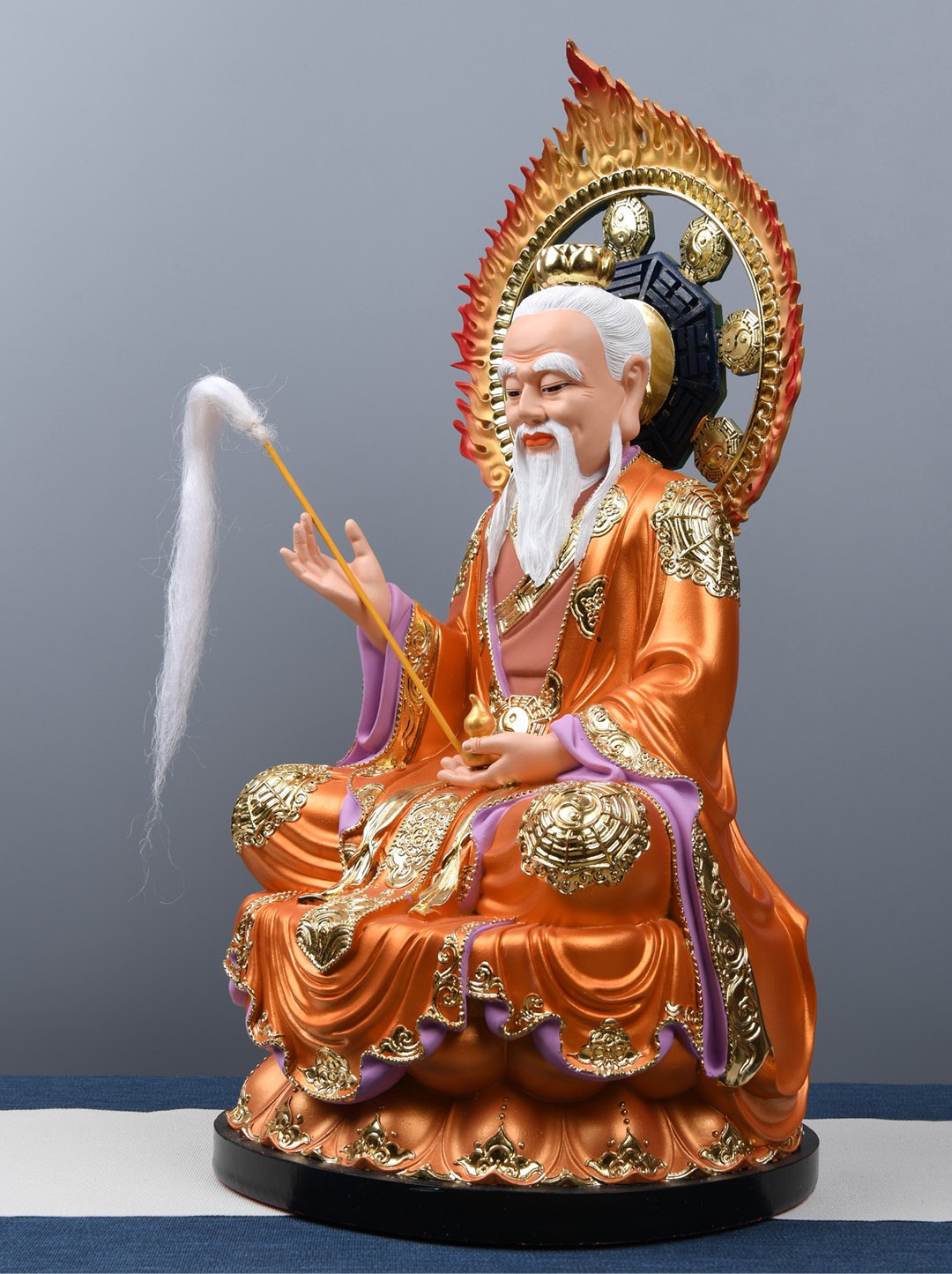 益心阁道教三清神像太上老君佛像原始天尊像灵宝天尊佛像树脂彩绘摆件