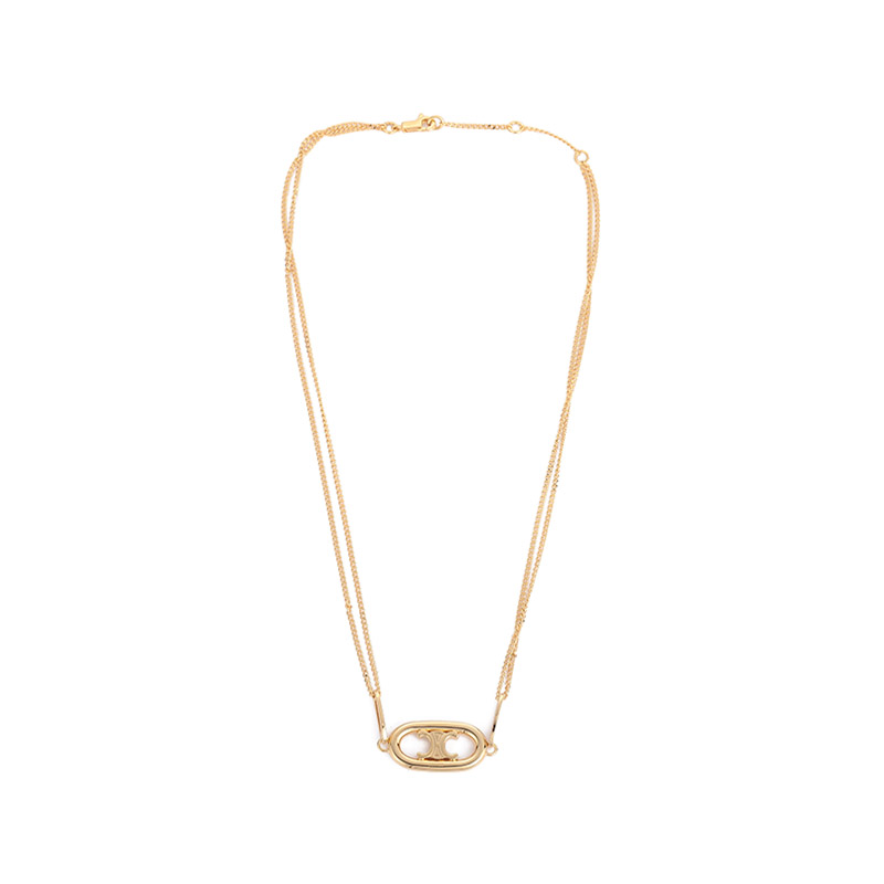 赛琳/思琳 celine 女士黄铜maillon triomphe项链锁骨链 46s896bra 35