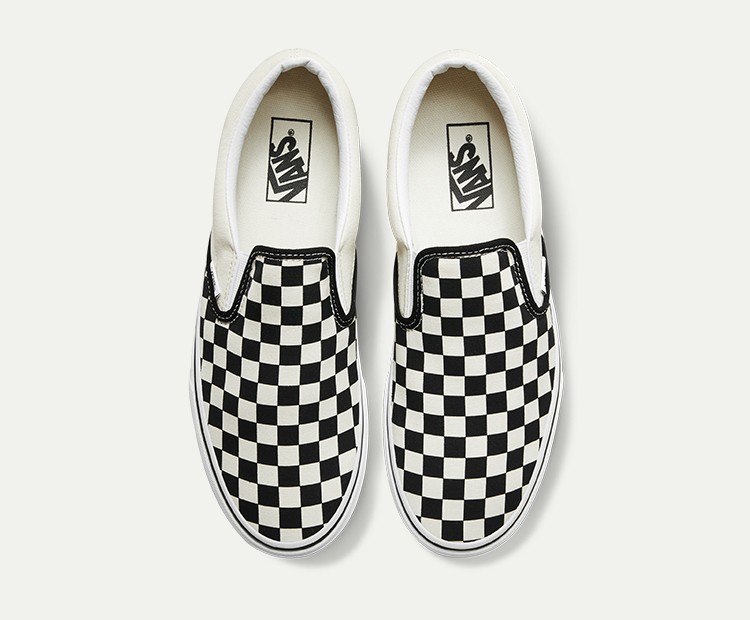 vans万斯棋盘格一脚蹬男女鞋slip-on低帮潮休闲帆布板鞋 灰白格 m11.