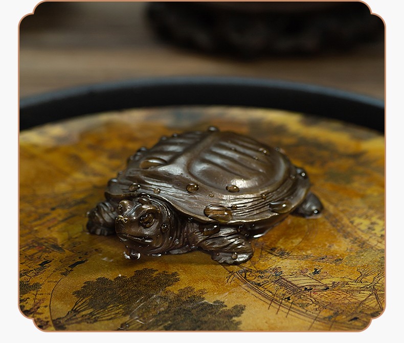 铜手把件仿真甲鱼壳把玩件富甲天下摆件老鳖茶宠随身把玩创意礼品