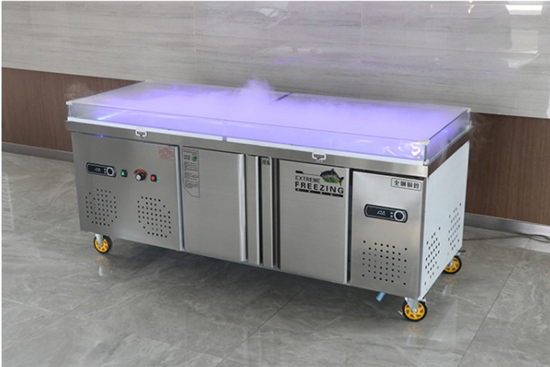 不锈钢海鲜冰台冷藏展示柜商用超市冰鲜台卧式点菜柜冷冻柜保鲜柜uck