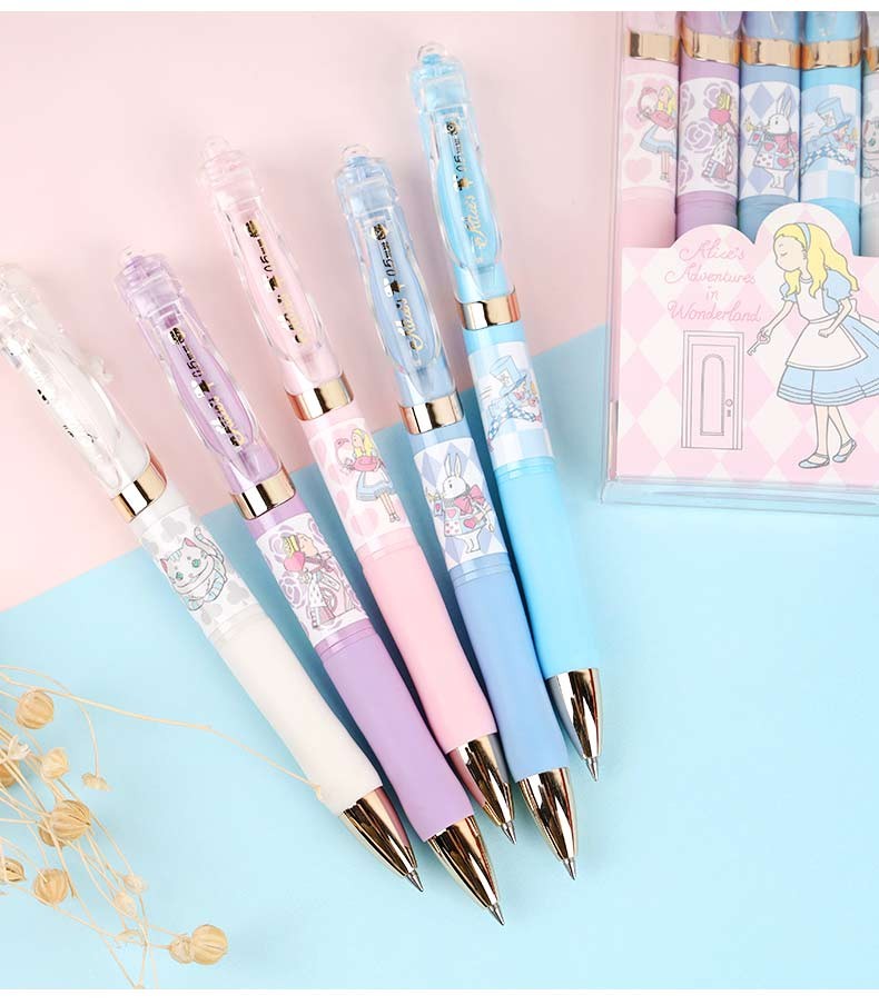 晨光爱丽丝漫游奇境联名限定大英博物馆按动中性笔05黑色学生用可爱