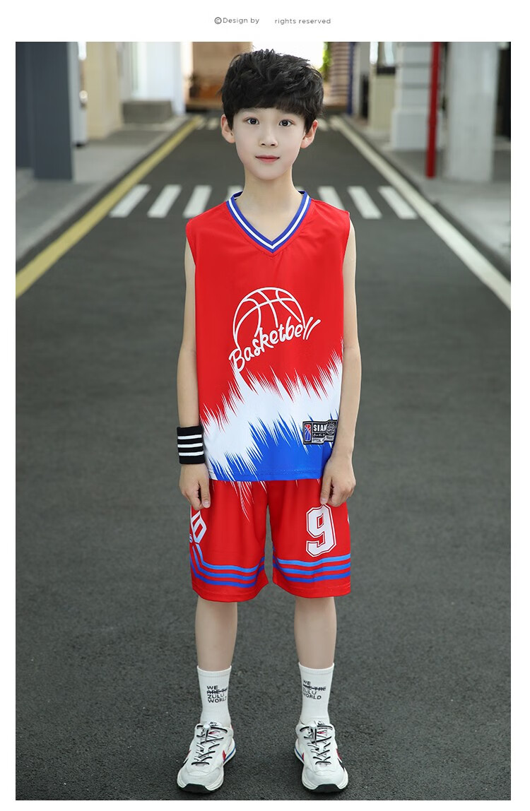 男童球服夏季背心套装新款篮球服儿童无袖速干衣短裤两件套中大童运动