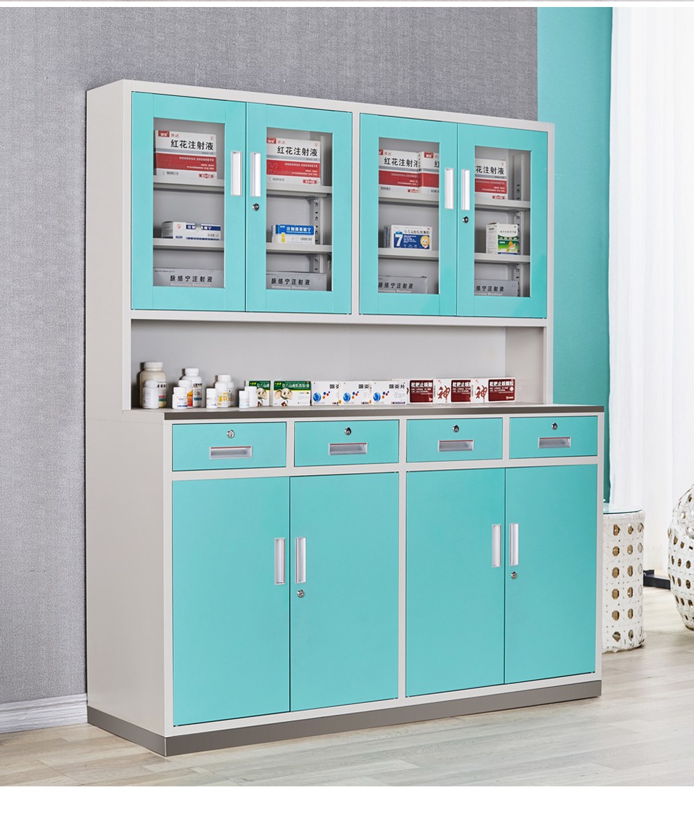 豫恒玖西药柜钢制药品存放柜诊所配药柜医院药店药剂台牙科不锈钢操作
