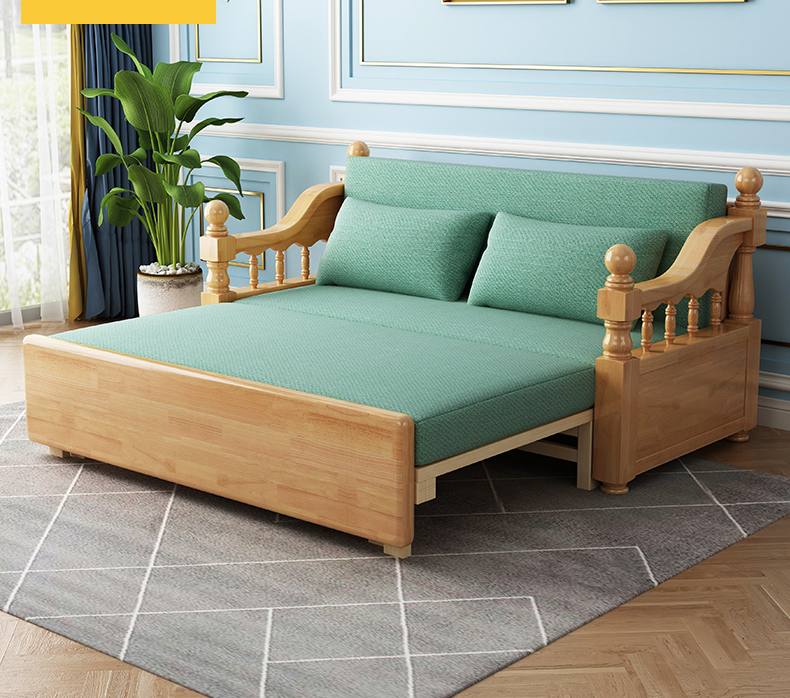 唐弓美式折叠沙发床两用实木客厅小户型多功能沙发床可折叠15米12单