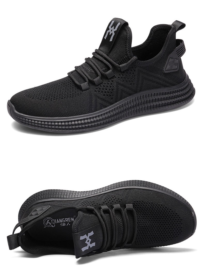 强人男鞋磁动力健康鞋时尚运动鞋男夏季透气鞋子休闲跑步鞋黑色38