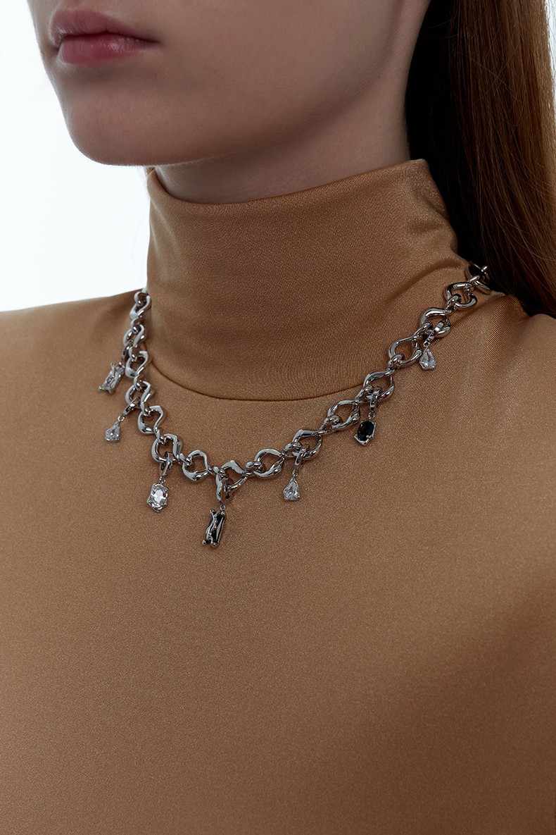 kvk毒液缀饰(可拆卸重组)扭转项链2020新款轻奢小众设计感项链女 【铜