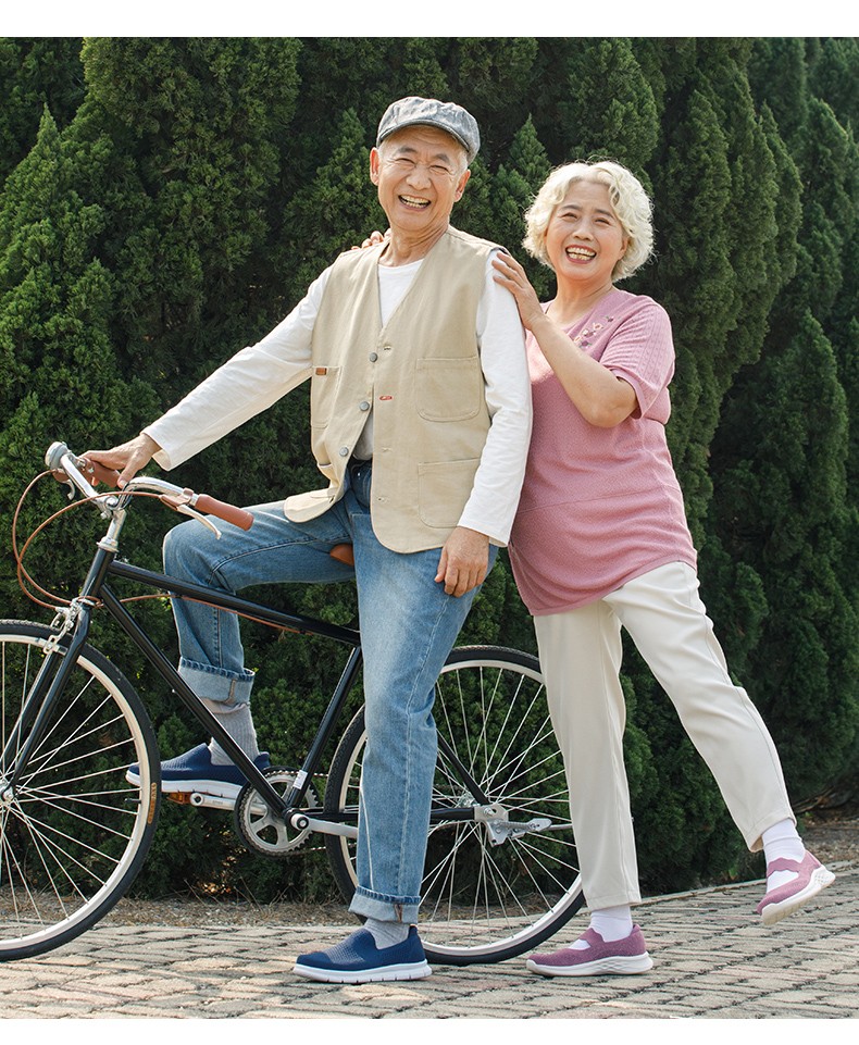 足力健老人鞋2021新品男款春夏网面透气舒适休闲爸爸鞋灰色38