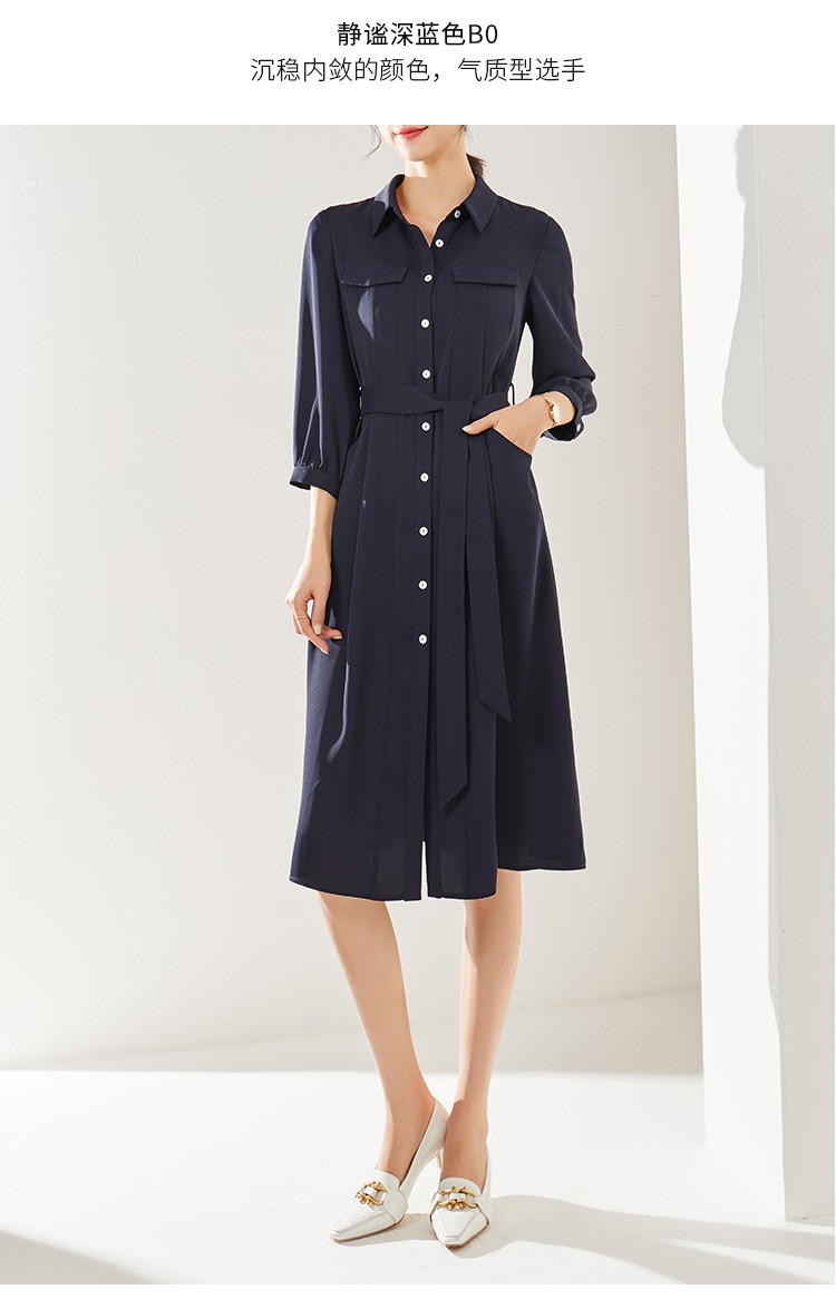 娅丽达衬衫连衣裙女雪纺裙春装2021春秋新款中长款小众裙子设计感